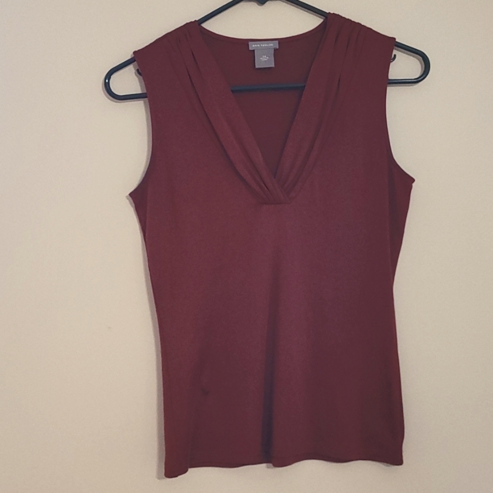 Ann Taylor Ruched V-neck Dress Shirt